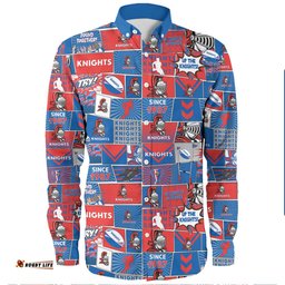 Amazing Aussie Newcastle Knights Sport Team Of Us Die Hard Fan Supporters Comic Style Long Sleeve Shirt
