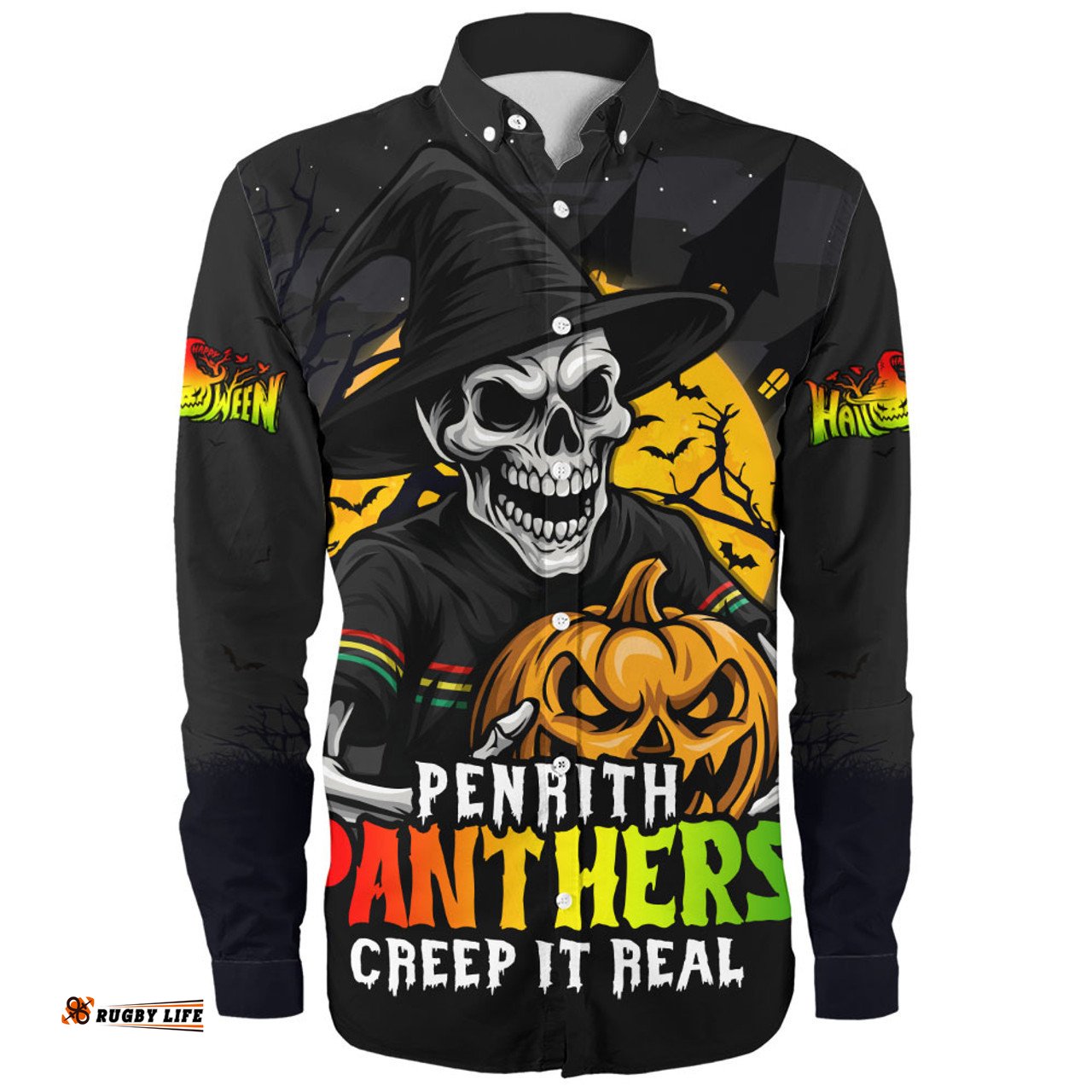 Amazing Aussie Penrith Panthers Dark Moon Rugby Halloween Battle Edition Long Sleeve Shirt