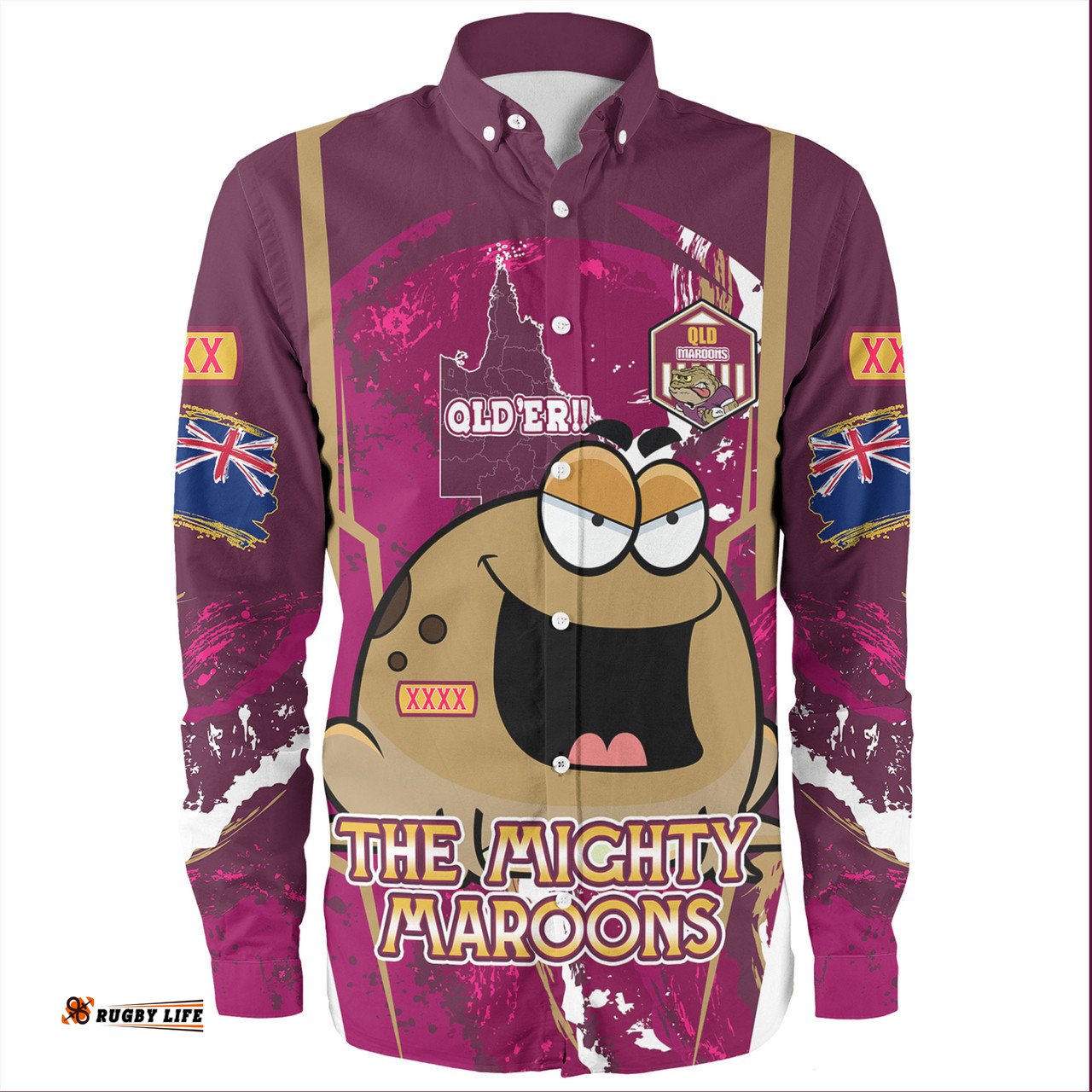 Amazing Aussie Cane Toads Sport Custom Go Mighty Inspired Long Sleeve Shirt