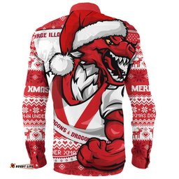 Amazing Aussie St. George Illawarra Dragons Ugly Knit Style For Christmas Game Fans Long Sleeve Shirt