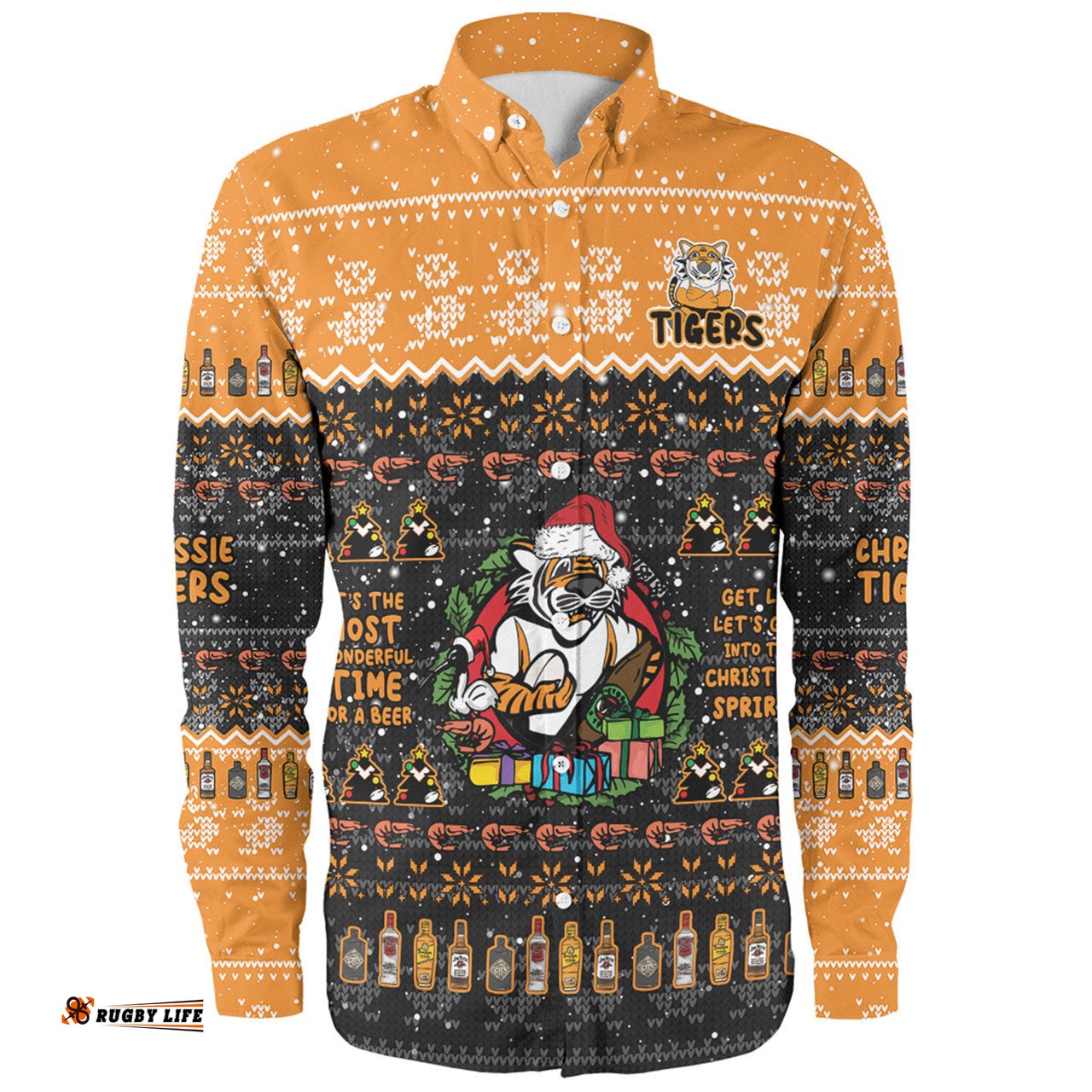 Amazing Aussie Wests Tigers Christmas Custom Chrissie Spirit Long Sleeve Shirt