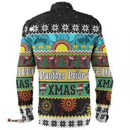 Amazing Aussie Penrith Panthers Christmas Aboriginal Custom Indigenous Knitted Ugly Xmas Style Long Sleeve Shirt
