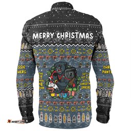 Amazing Aussie Penrith Panthers Christmas Custom Chrissie Spirit Black Long Sleeve Shirt
