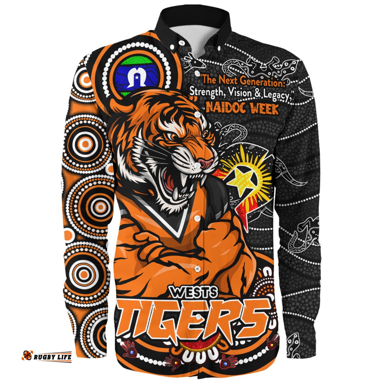 Amazing Aussie Wests Tigers Spirit Of NAIDOC Series Long Sleeve Shirt
