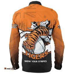 Amazing Aussie Wests Tigers Wests Tigers Mascot With Australia Flag Long Sleeve Shirt