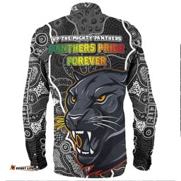 Amazing Aussie Penrith Panthers Grand Final Customs Custom Penrith Panthers With Contemporary Style Of Aboriginal Paintings Long Sleeve Shirt