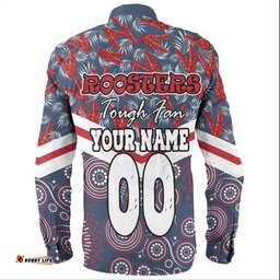 Amazing Aussie Sydney Roosters Tropical Patterns And Dot Painting Eat Sleep Rugby Repeat Long Sleeve Shirt