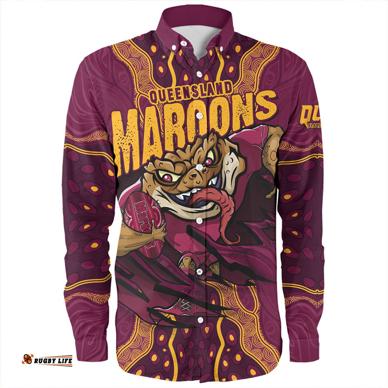 Amazing Aussie Queensland Maroons Maroon Venom QLD Strikeforce Long Sleeve Shirt
