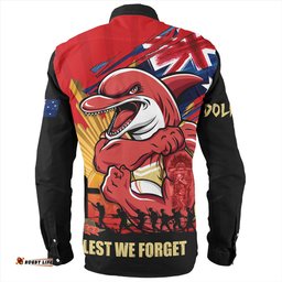 Amazing Aussie Redcliffe Dolphins Fearless ANZAC Defender Long Sleeve Shirt