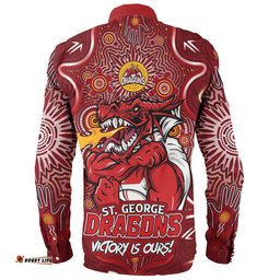 Amazing Aussie St. George Illawarra Dragons Aboriginal Pattern Inspired Victory Is Ours Long Sleeve Shirt