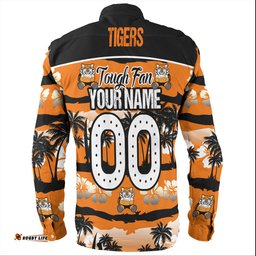 Amazing Aussie Wests Tigers Eat Sleep Repeat With Tropical Patterns Long Sleeve Shirt