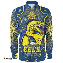 Amazing Aussie Parramatta Eels Aboriginal Pattern Inspired Victory Is Ours Long Sleeve Shirt