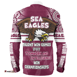 Amazing Aussie Manly Warringah Sea Eagles Custom Talent Win Games But Teamwork And Intelligence Win Championships With Aboriginal Style Long Sleeve Shirt