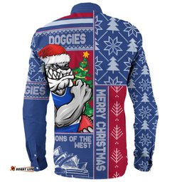 Amazing Aussie Western Bulldogs Merry Christmas Knit Style Festive Spirit Long Sleeve Shirt