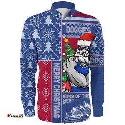 Amazing Aussie Western Bulldogs Merry Christmas Knit Style Festive Spirit Long Sleeve Shirt