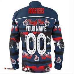 Amazing Aussie Sydney Roosters Eat Sleep Repeat With Tropical Patterns Long Sleeve Shirt