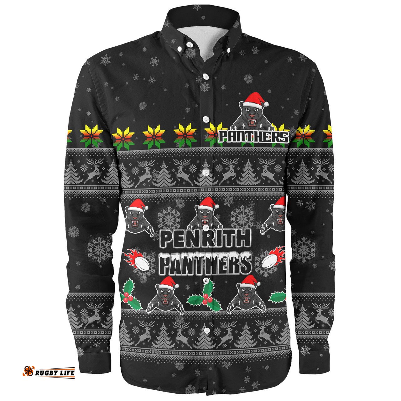 Amazing Aussie Penrith Panthers Christmas Custom Special Ugly Christmas Long Sleeve Shirt
