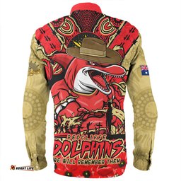 Amazing Aussie Redcliffe Dolphins Ripped Legacy Of The Game The ANZAC Spirit Lives On Long Sleeve Shirt