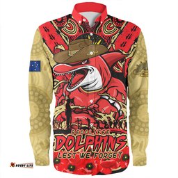 Amazing Aussie Redcliffe Dolphins Ripped Legacy Of The Game The ANZAC Spirit Lives On Long Sleeve Shirt