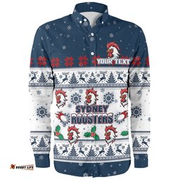 Amazing Aussie Sydney Roosters Christmas Custom Special Ugly Christmas Long Sleeve Shirt