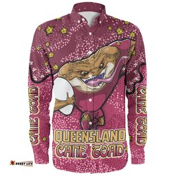 Amazing Aussie Queensland Cane Toads Custom Team With Dot And Star Patterns For Tough Fan Long Sleeve Shirt