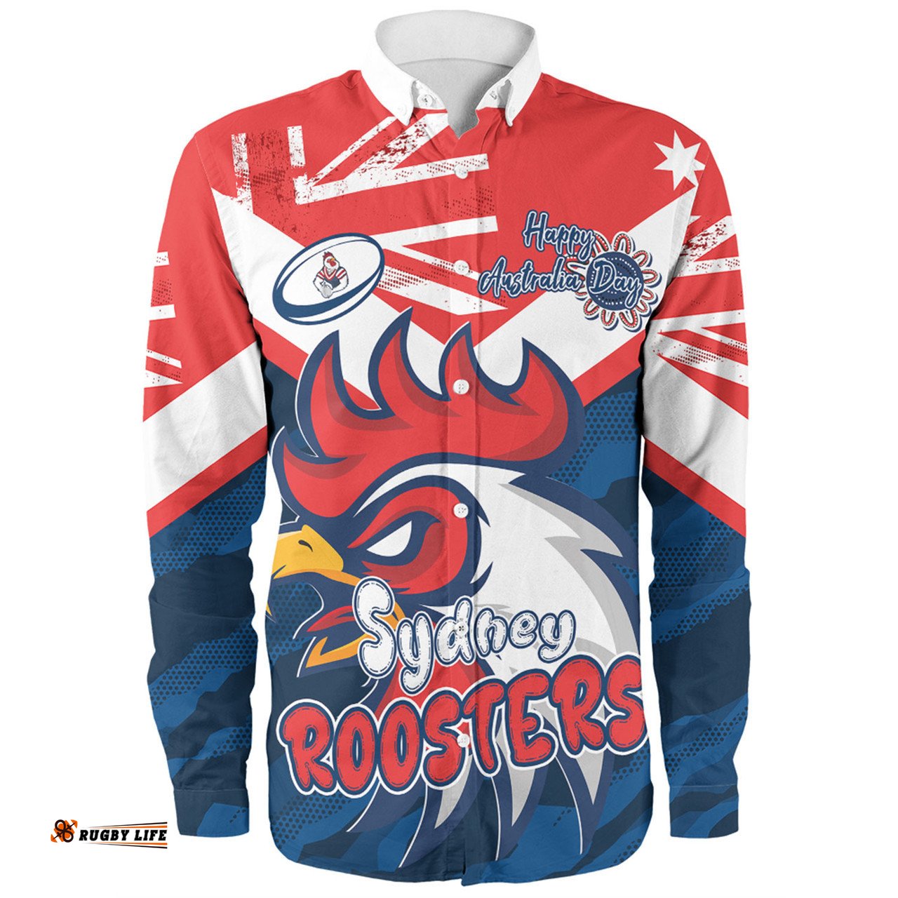 Amazing Aussie Sydney Roosters Happy Australia Day We Are One And Free Long Sleeve Shirt