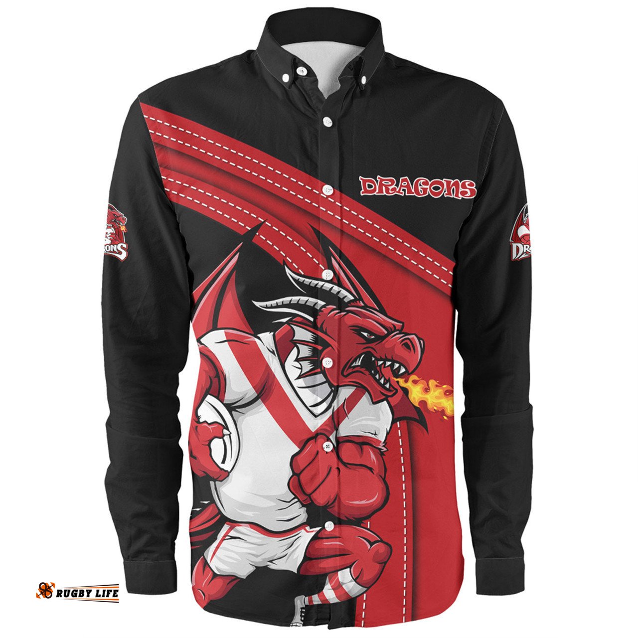 Amazing Aussie St. George Illawarra Dragons Custom Team Of Us Die Hard Fan Supporters Long Sleeve Shirt