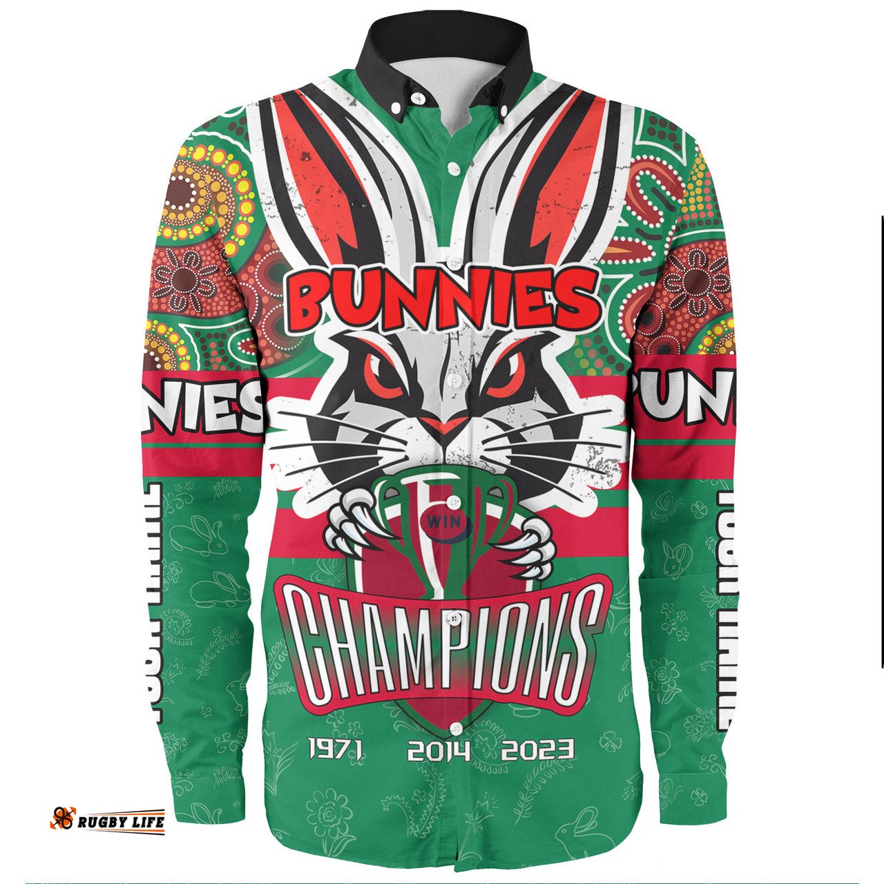 Amazing Aussie South Sydney Rabbitohs Custom Talent Win Games But Teamwork And Intelligence Win Championships With Aboriginal Style Long Sleeve Shirt