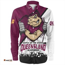 Amazing Aussie Queensland Maroons Origin Battleground Maroons Unleashed Long Sleeve Shirt