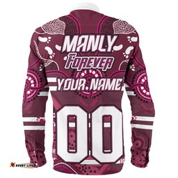 Amazing Aussie Sea Eagles Custom Manly Forever With Aboriginal Style Long Sleeve Shirt