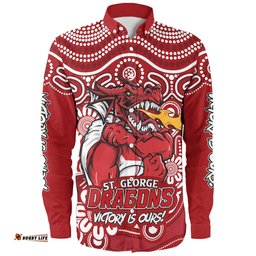 Amazing Aussie St. George Illawarra Dragons Aboriginal Inspired Tough Fan Rugby For Life Ver 2.0 Long Sleeve Shirt
