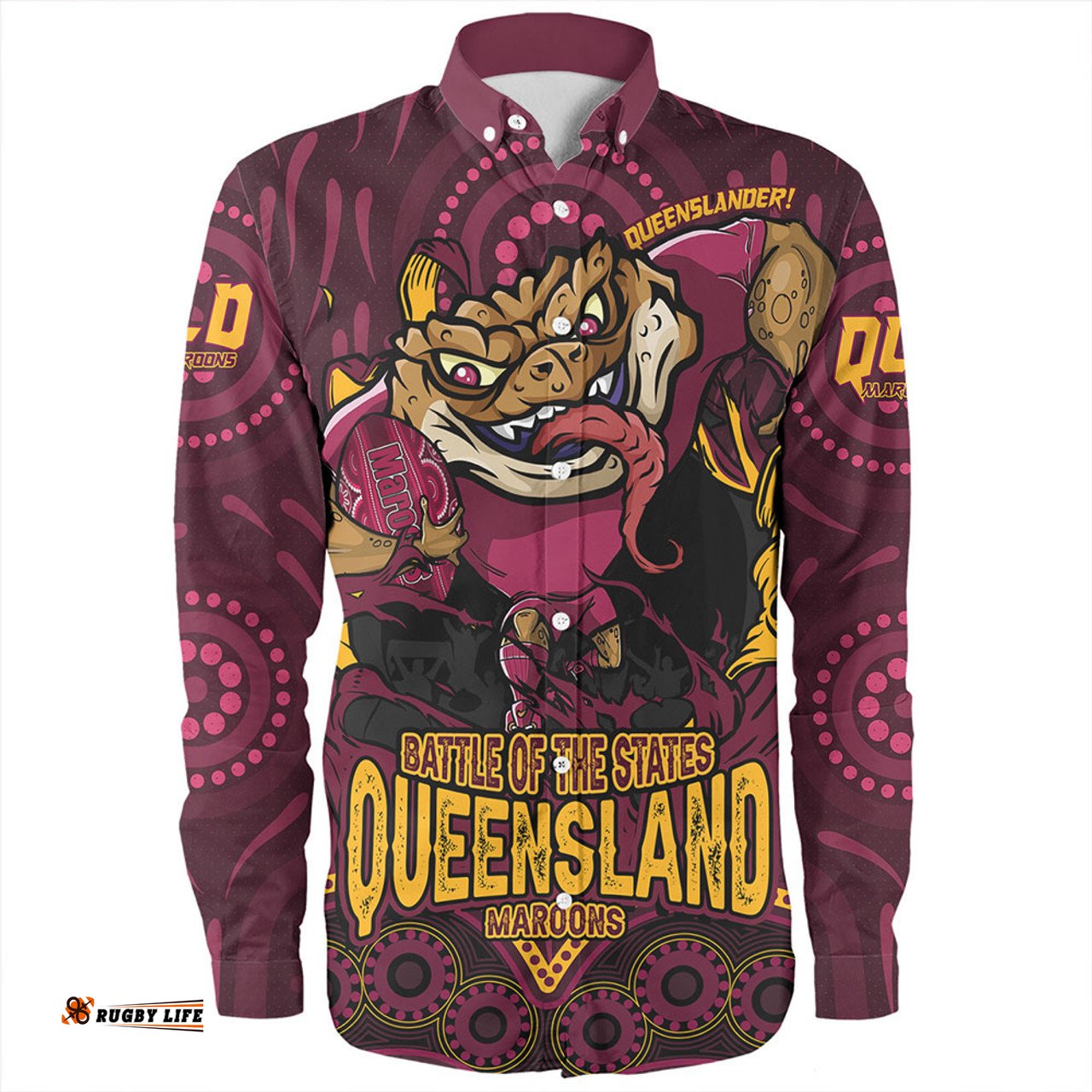 Amazing Aussie Queensland Maroons State Crusher Maroons Long Sleeve Shirt