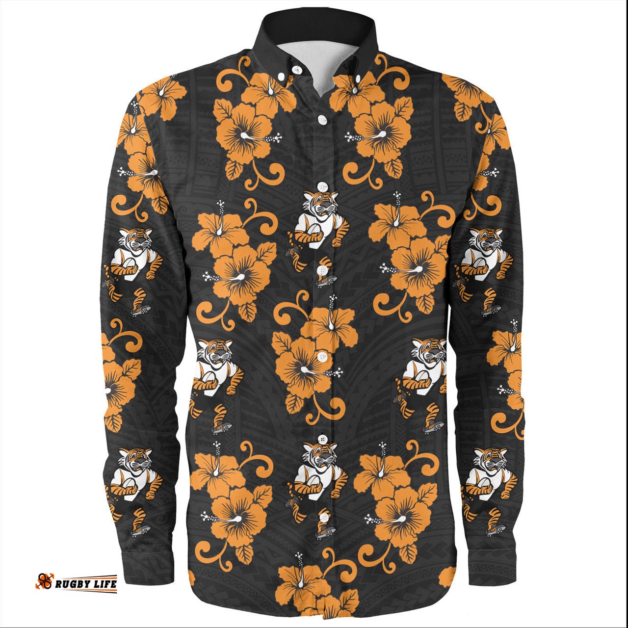 Amazing Aussie Wests Tigers With Maori Pattern Long Sleeve Shirt