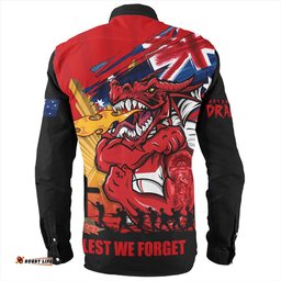 Amazing Aussie St. George Illawarra Dragons Fearless ANZAC Defender Long Sleeve Shirt