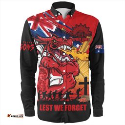 Amazing Aussie St. George Illawarra Dragons Fearless ANZAC Defender Long Sleeve Shirt