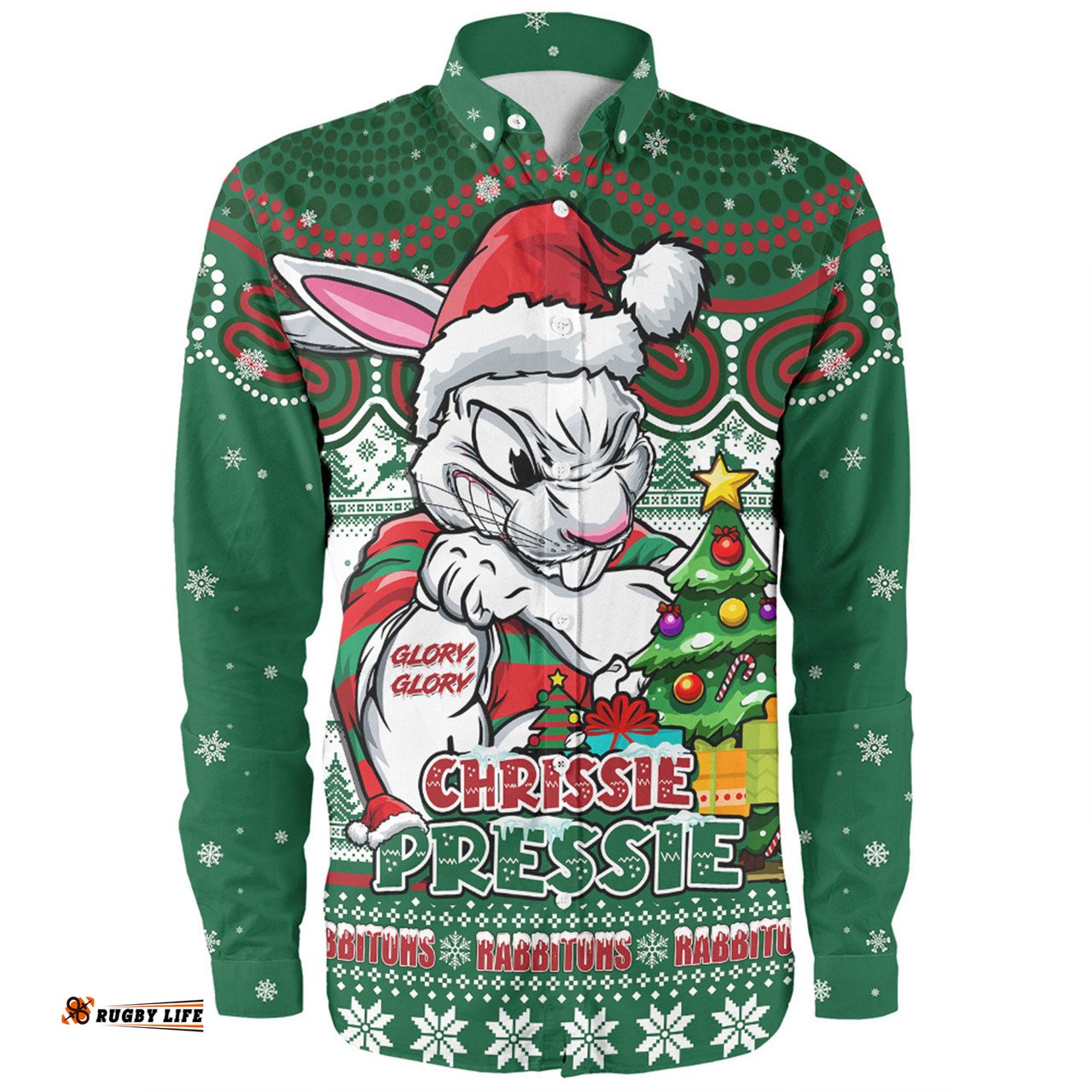 Amazing Aussie South Sydney Rabbitohs Aussie Ugly Christmas For Die Hard Fan Supporters Long Sleeve Shirt