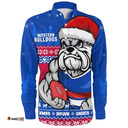 Amazing Aussie Western Bulldogs Merry Christmas Down Under Footy Power Style Long Sleeve Shirt