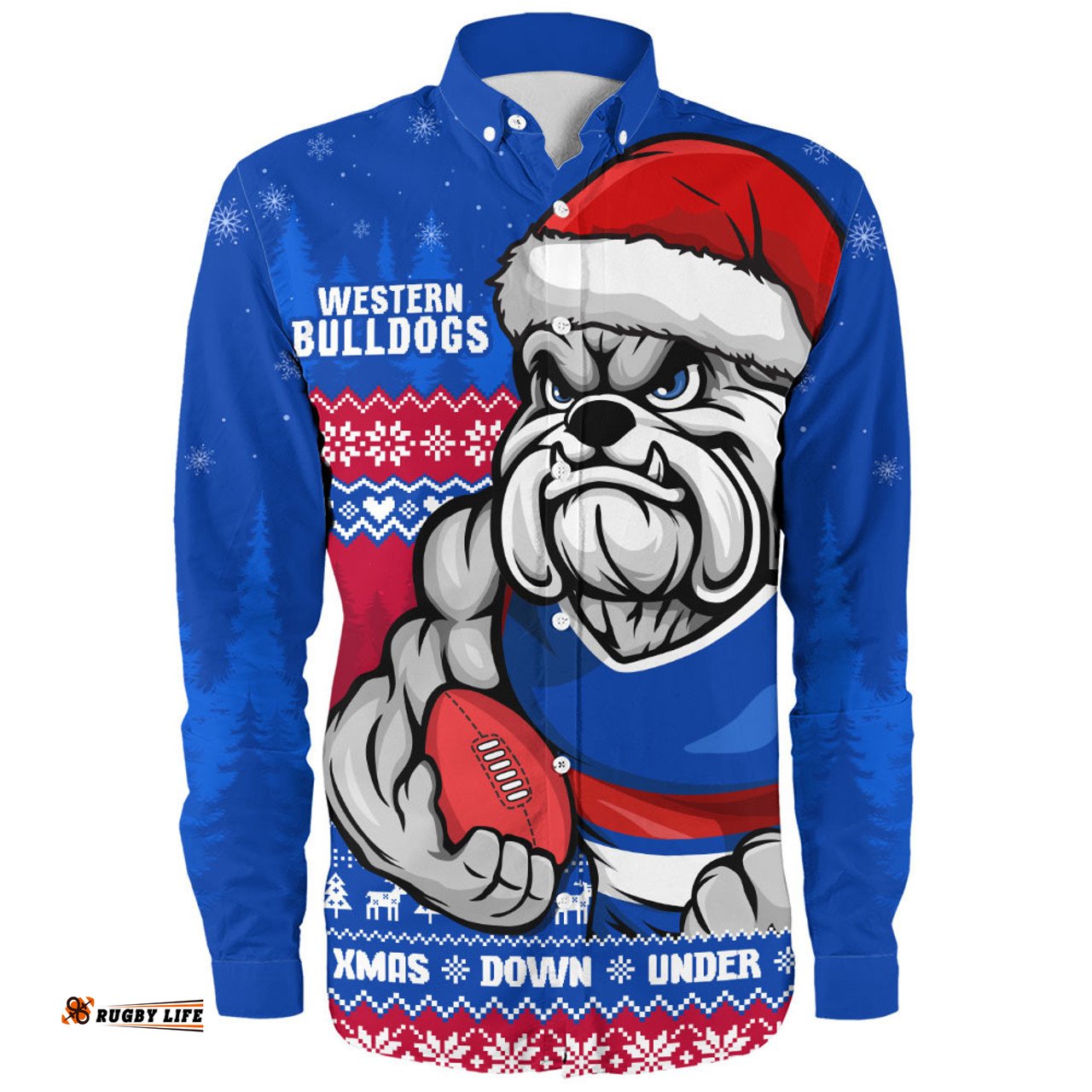 Amazing Aussie Western Bulldogs Merry Christmas Down Under Footy Power Style Long Sleeve Shirt