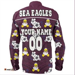 Amazing Aussie Manly Warringah Sea Eagles Eagles With Maori Patterns Long Sleeve Shirt