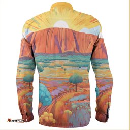 Amazing Aussie Urulu Travellings Urulu Mountain Oil Painting Arts Long Sleeve Shirt