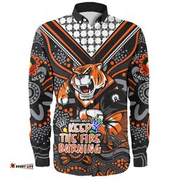 Amazing Aussie Wests Tigers Aboriginal Inspired Naidoc Week Custom For Die Hard Fan Supporters Long Sleeve Shirt