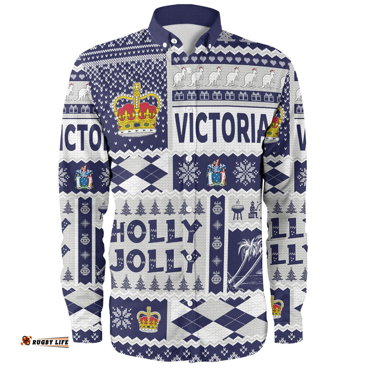 Amazing Aussie Victoria Christmas Holly Jolly Chrissie Long Sleeve Shirt