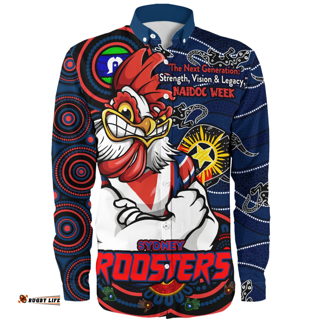 Amazing Aussie Sydney Roosters Spirit Of NAIDOC Series Long Sleeve Shirt