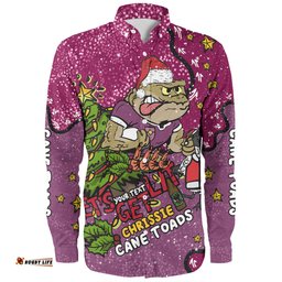 Amazing Aussie Queensland Cane Toads Christmas Custom Let's Get Lit Chrisse Pressie Long Sleeve Shirt