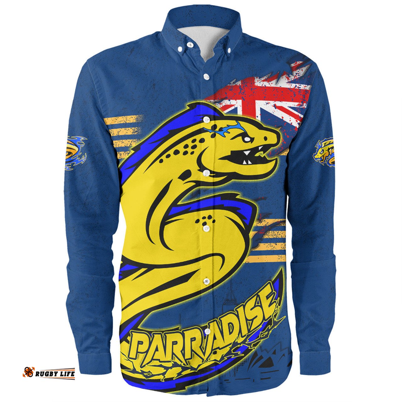 Amazing Aussie Parramatta Eels Custom For Die Hard Fan Australia Flag Scratch Style Long Sleeve Shirt