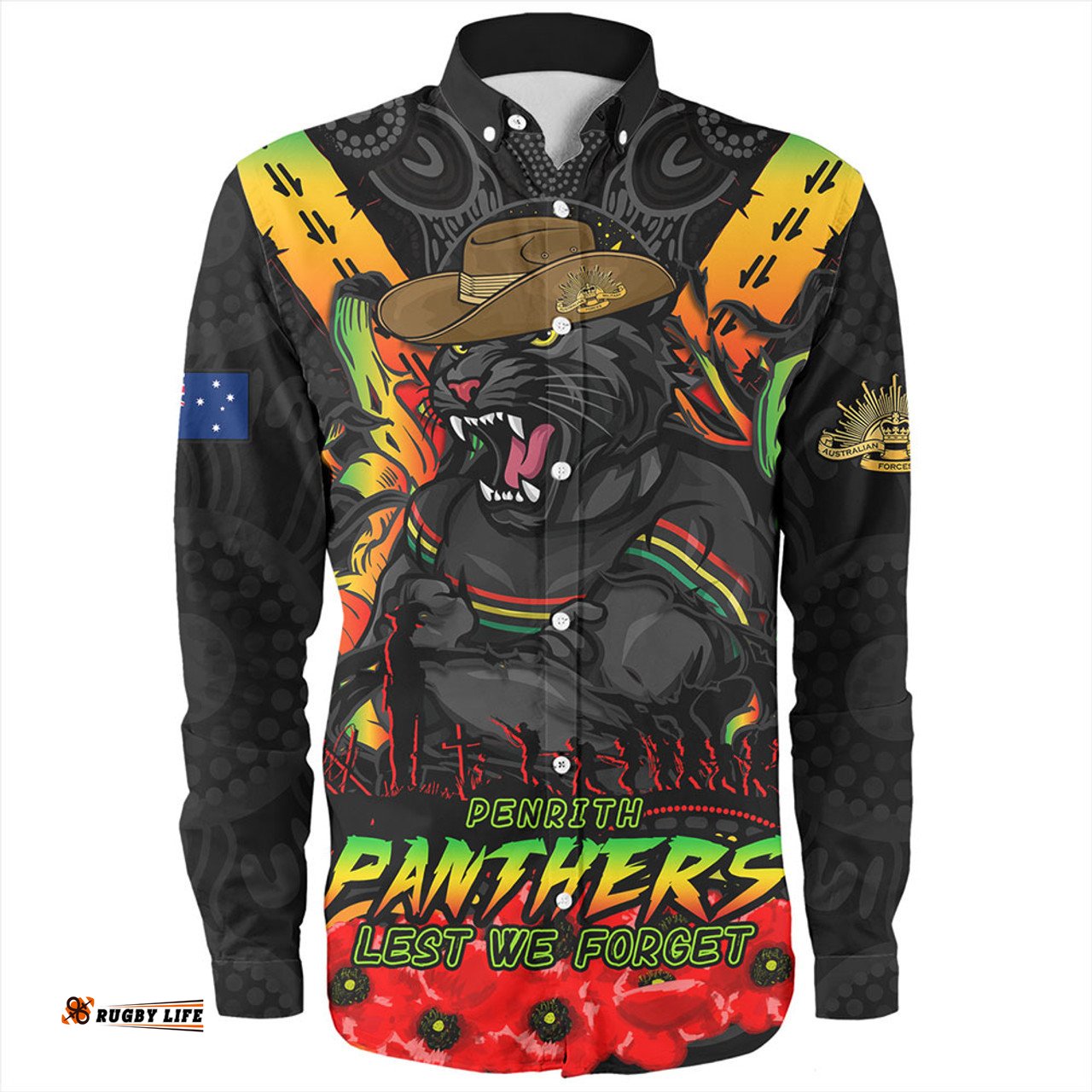 Amazing Aussie Penrith Panthers Ripped Legacy Of The Game The ANZAC Spirit Lives On Long Sleeve Shirt