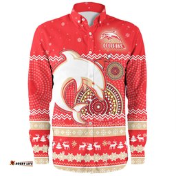 Amazing Aussie Redcliffe Dolphins Christmas Custom Ugly Xmas And Aboriginal Patterns For Die Hard Fan Long Sleeve Shirt