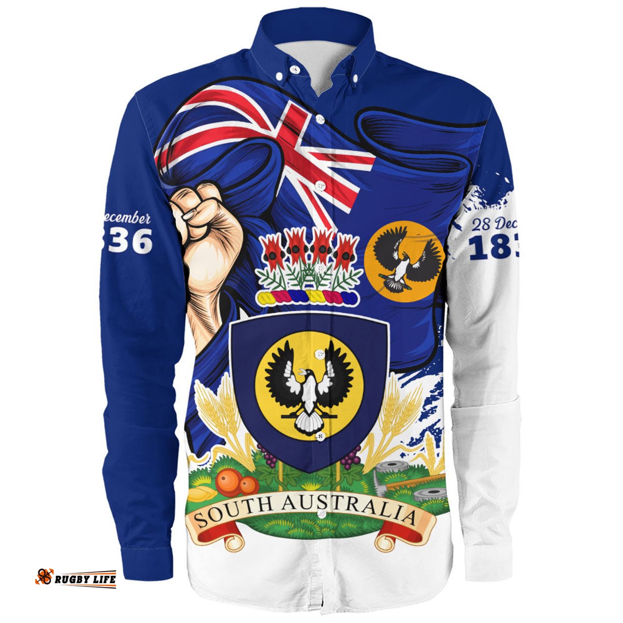 Amazing Aussie South Australia Power Pride And Heritage Crest Long Sleeve Shirt