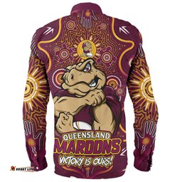 Amazing Aussie Queensland Maroons Aboriginal Pattern Inspired Victory Is Ours Long Sleeve Shirt
