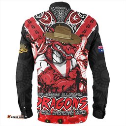 Amazing Aussie St. George Illawarra Dragons Ripped Legacy Of The Game The ANZAC Spirit Lives On Long Sleeve Shirt